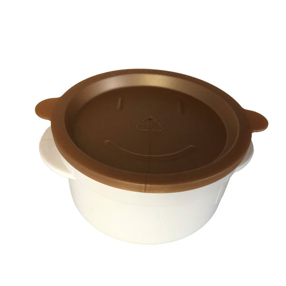 Soup Bowl - Ivory/Gold with Happy Face Lid