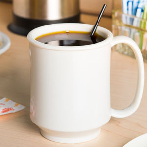 Diamond Long Handle Mug with coffee -Ivory SN104-IV