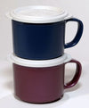 High heat mug, 8 oz - Blue and Burgundy