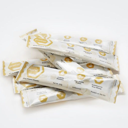 ProCel Unflavored whey protein individual packets