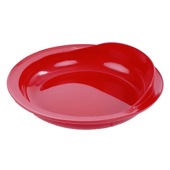 Scoop plate with rim in red color